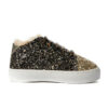 Babywalker Lace up Sneaker Χρυσό Γκλίτερ-Μαύρο Γκλίτερ